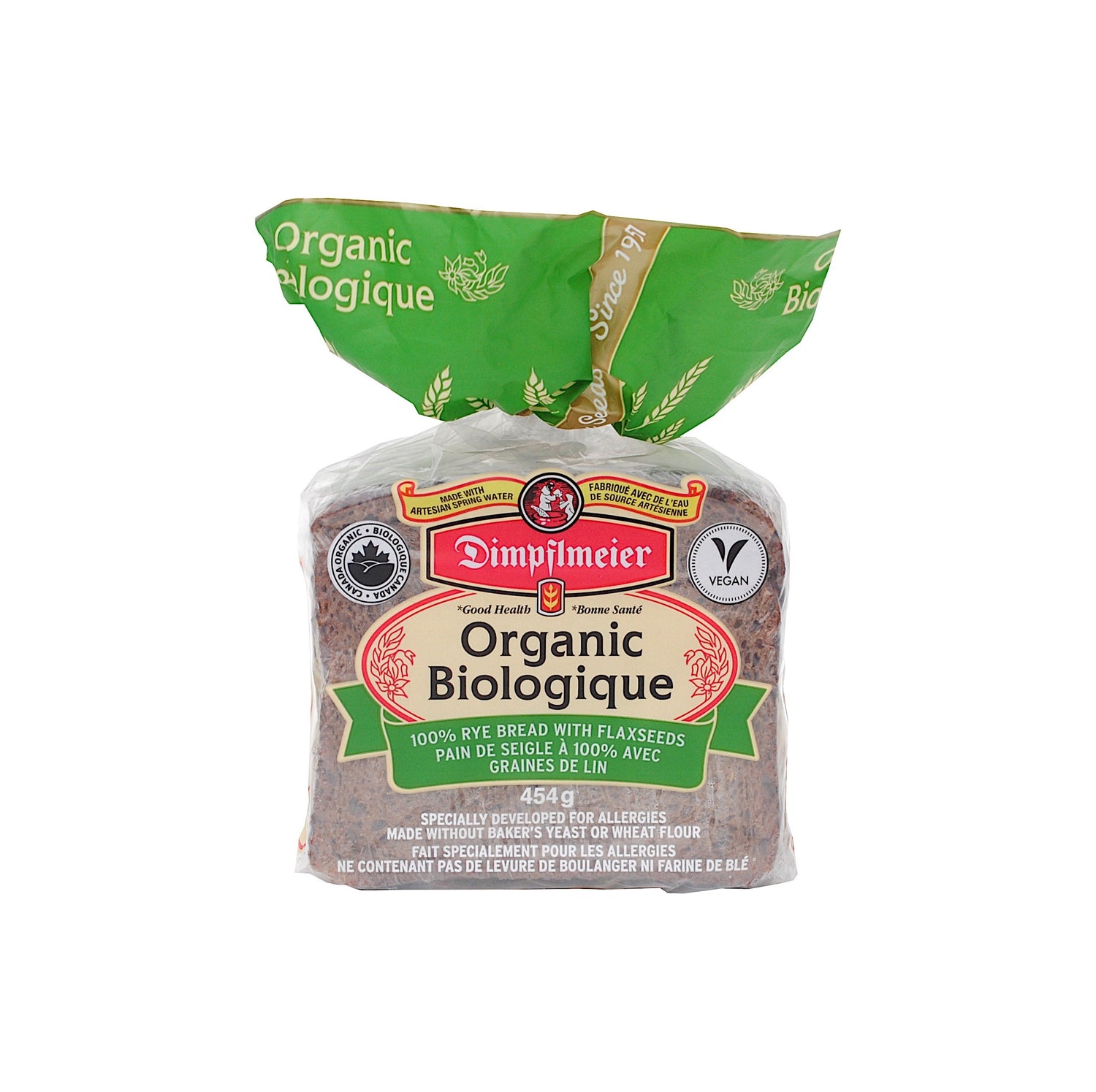 Organic 100% Rye Bread with Flaxseeds