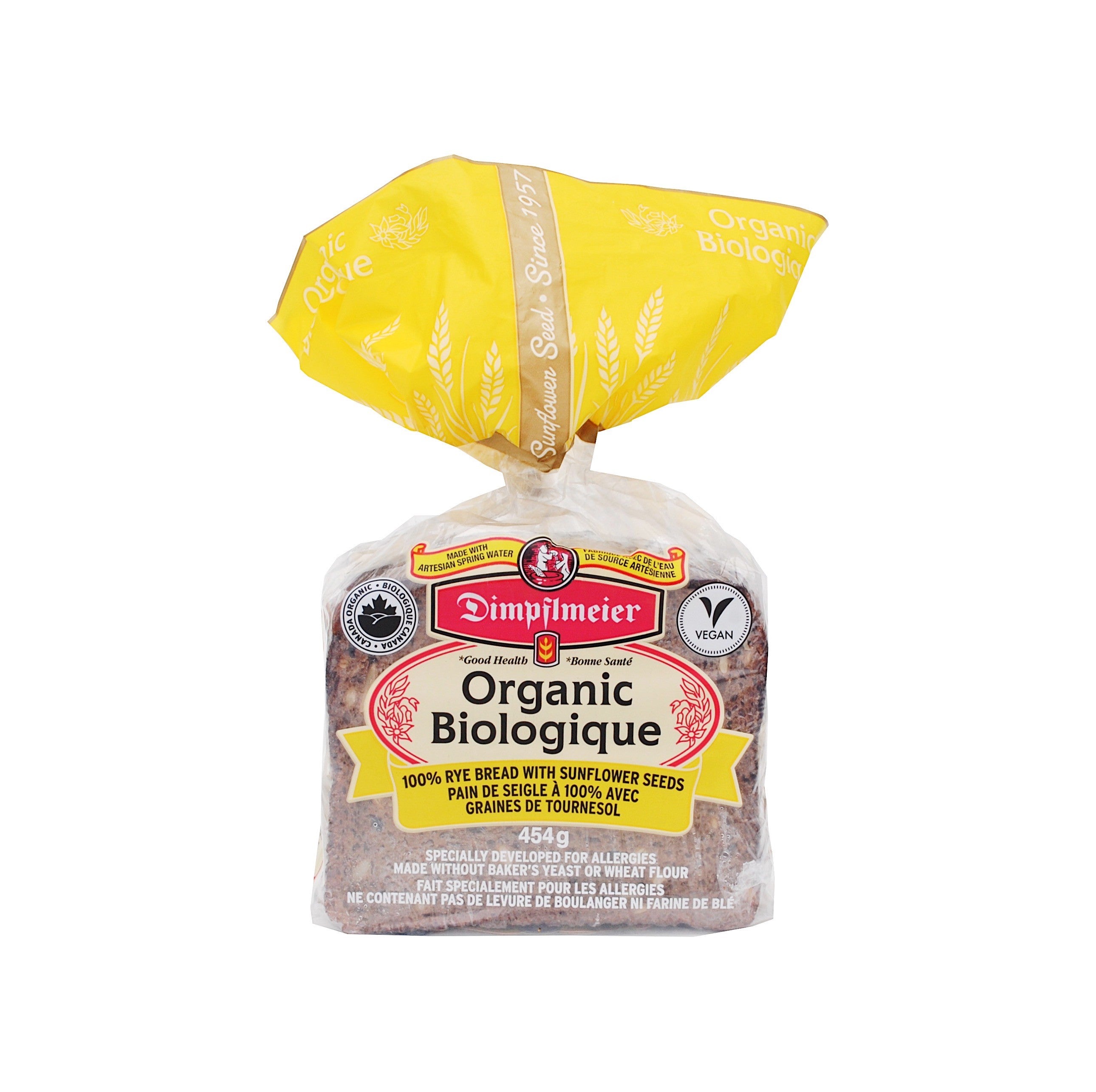Organic 100% Rye Bread with Sunflower Seeds